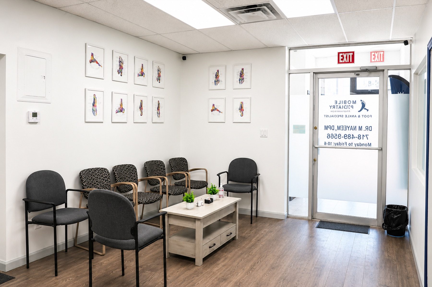 Waiting room at the Jamaica office