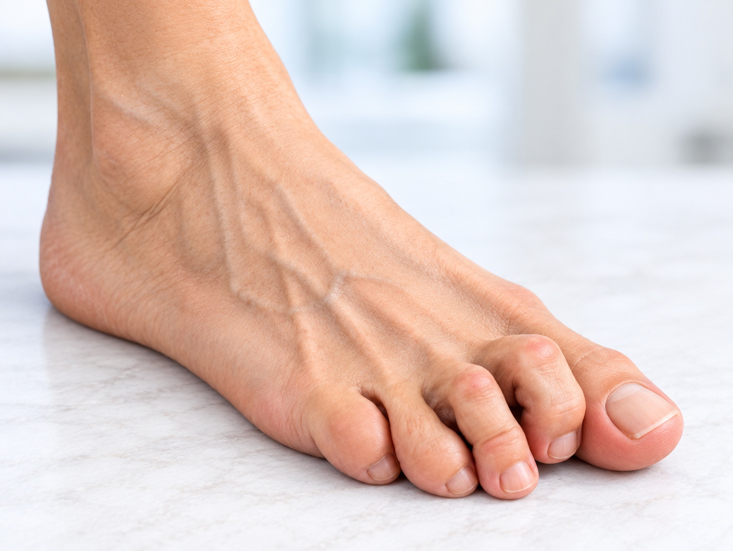 Foot with a hammertoe deformity