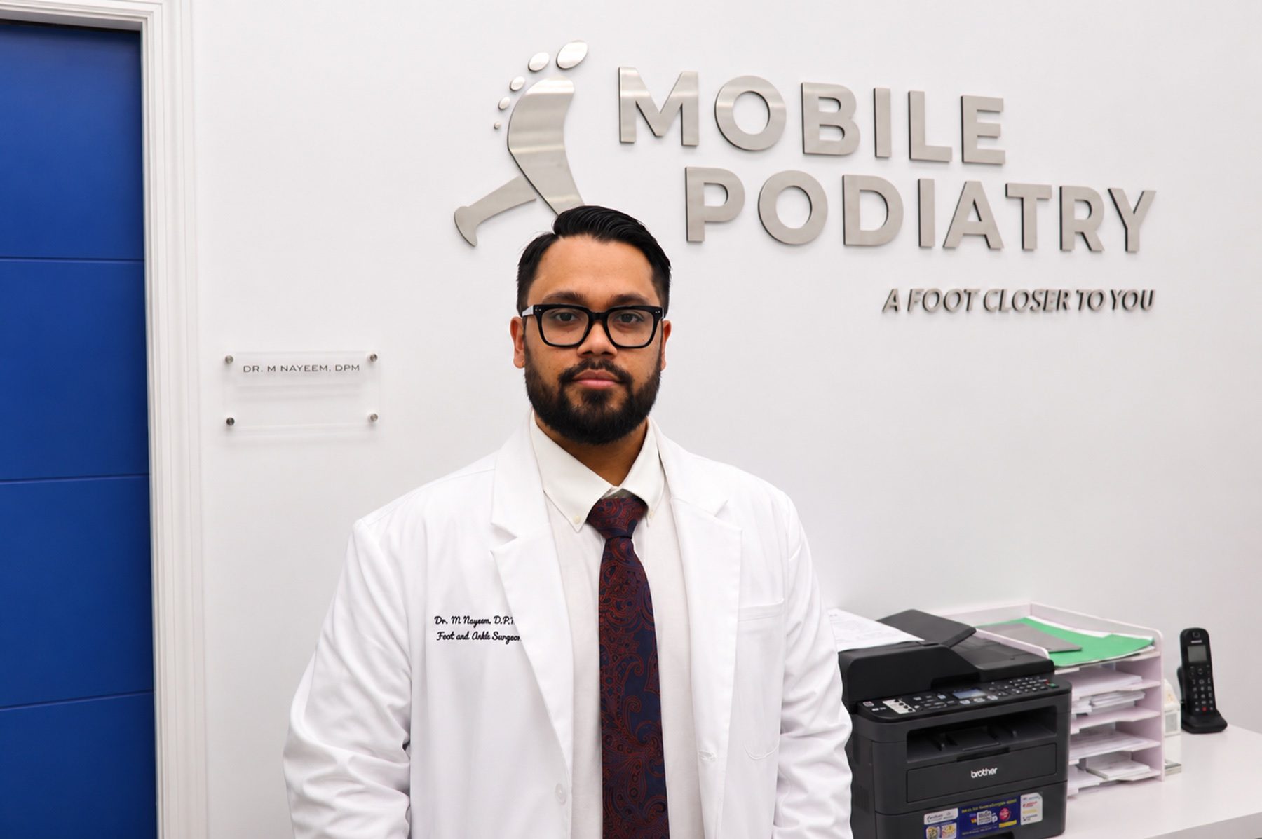 Dr. Nayeem at the Brooklyn Mobile Podiatry office